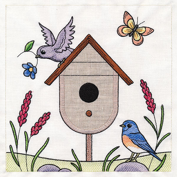 Birdhouse Block Party Build-A-Scene Square 3 (Applique) - Image 4