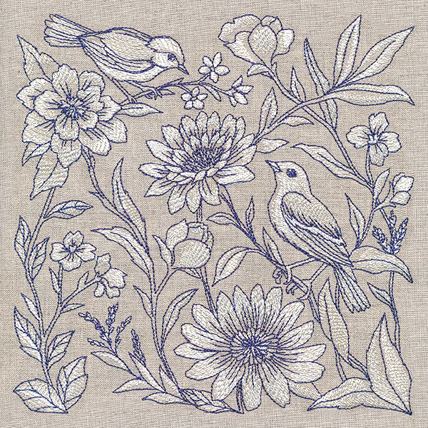 Birds and Blooms Tapestry Square - Image 13