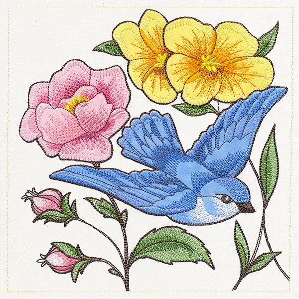Birdwatching & Dreaming Panel - Top Left (Heirloom Applique) - Image 3