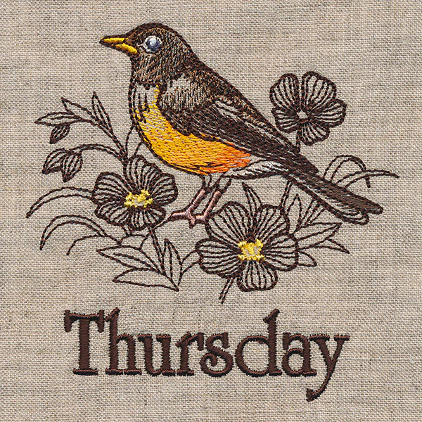 Blessed Thursday - Robin and Blue Flax - Image 2