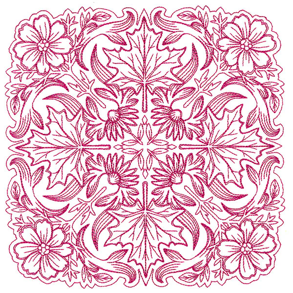 Blissful Aster & Maple Kaleidoscope Square - Image 2
