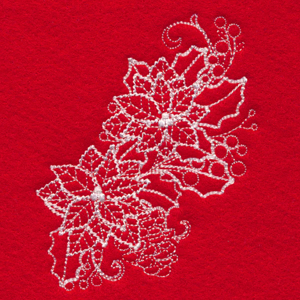 Blissful Poinsettia Spray (Whitework) - Image 5
