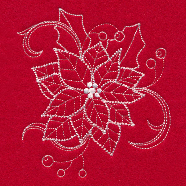 Blissful Poinsettia (Whitework)