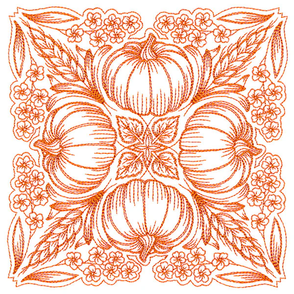 Blissful Pumpkin Kaleidoscope Square - Image 3