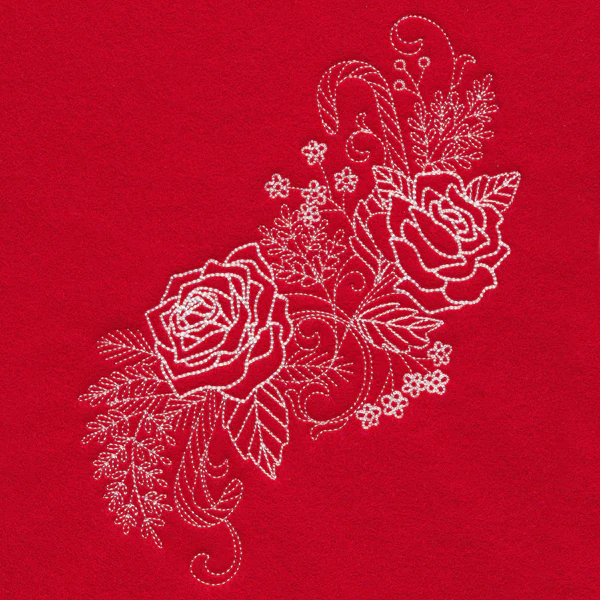 Blissful Rose Spray (Whitework) - Image 3