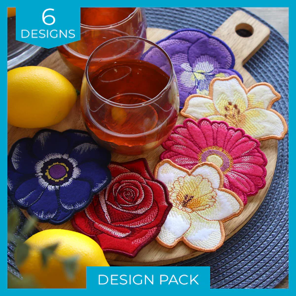 Bloom Coasters (In-the-Hoop) Design Pack - Image 5