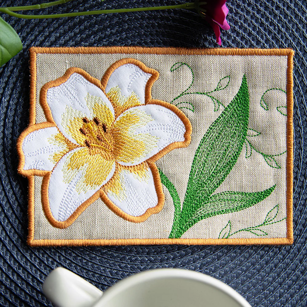 Bloom Mug Rug - Lily (In-the-Hoop) - Image 3