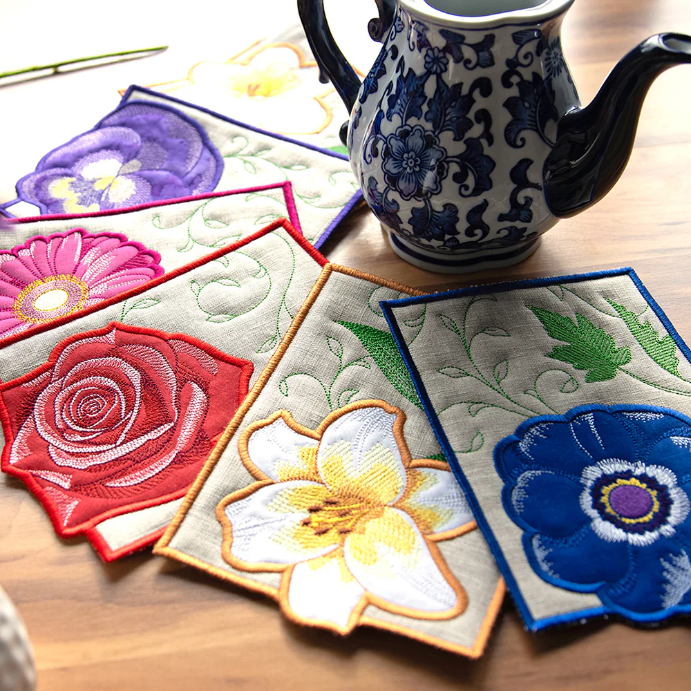 Bloom Mug Rugs (In-the-Hoop) Design Pack - Image 2