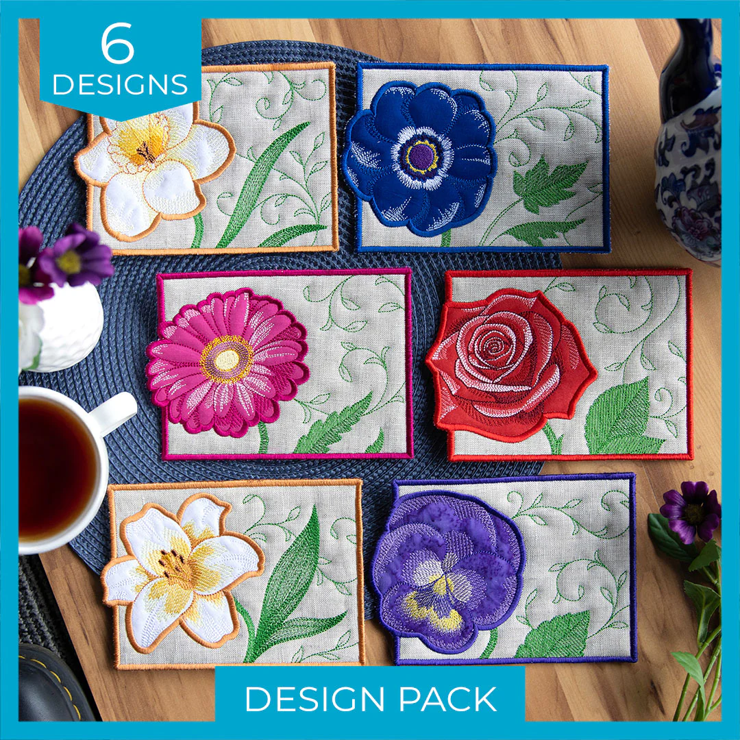 Bloom Mug Rugs (In-the-Hoop) Design Pack - Image 6