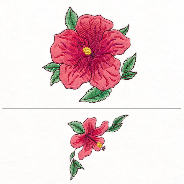 Blooming Hibiscus Pillow Pair (Heirloom Applique) - Image 2