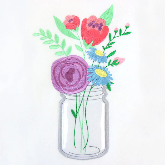 Blooming Petal Party Mason Jar (Vinyl Applique) - Image 5