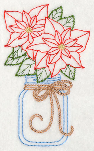 Blooming Poinsettias in Mason Jar (Vintage) - Image 3