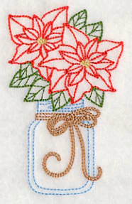 Blooming Poinsettias in Mason Jar (Vintage) - Image 4