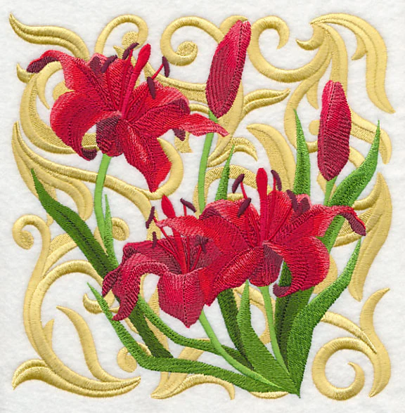 Blooming Scarlet Lily Square - Image 5