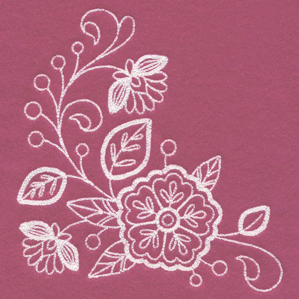 Blossoming Botanical Corner (Whitework)