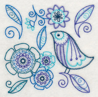 Blue Harmony Bird 5 (Vintage) - Image 4