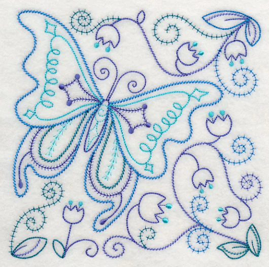 Blue Harmony Butterfly 4 (Vintage) - Image 2