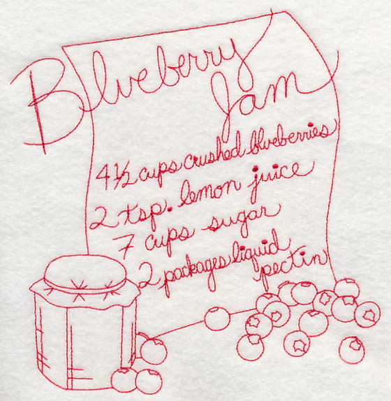 Blueberry Jam (Redwork) - Image 5