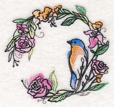 Bluebird Wreath in Watercolor - Image 4