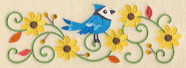 Bluejay and Black-Eyed Susans Border - Image 3
