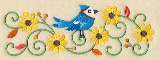 Bluejay and Black-Eyed Susans Border - Image 4
