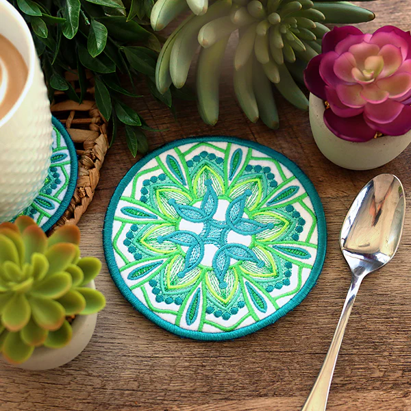 Bohemian Kaleidoscope Circle Coaster (In-the-Hoop) - Image 8