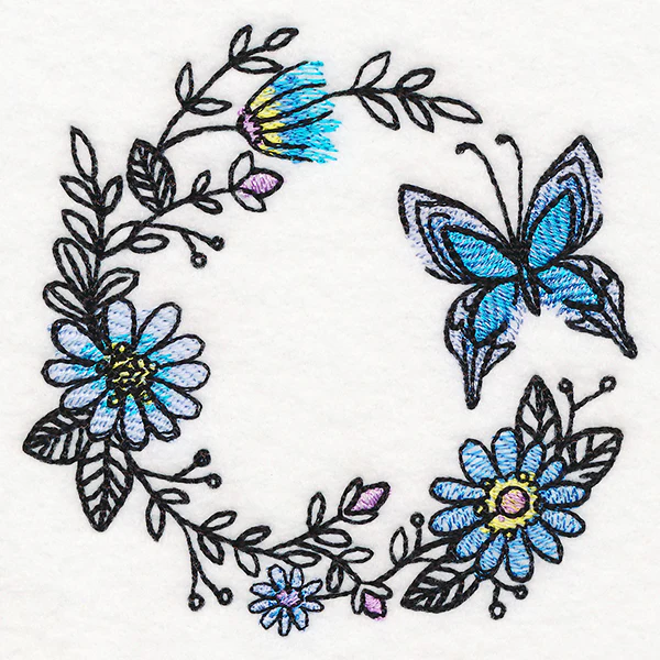 Botanical Blooms Butterfly Wreath in Watercolor - Image 5