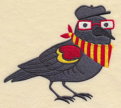 Brainy Blackbird in Glasses - Image 2