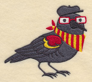 Brainy Blackbird in Glasses - Image 3