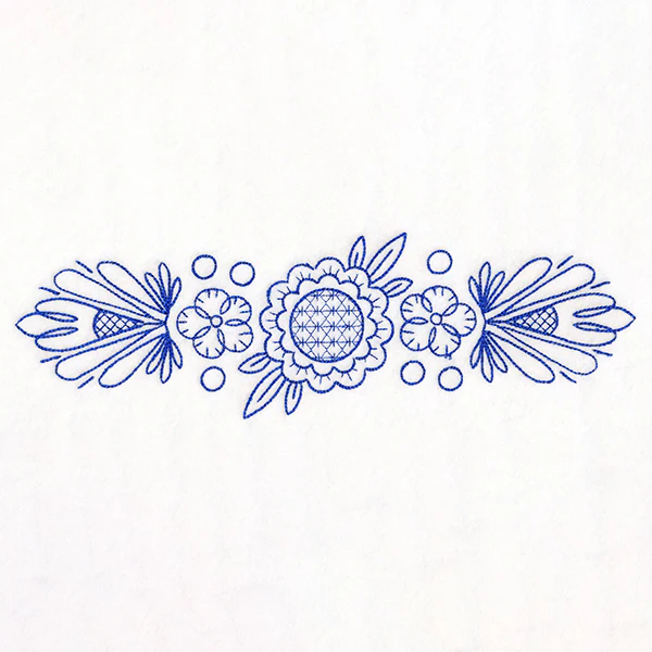 Budding Sunflower Border (Bluework) - Image 2