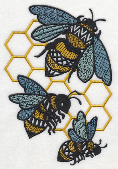 Busy Bees and Honeycomb (Blackwork) - Image 4