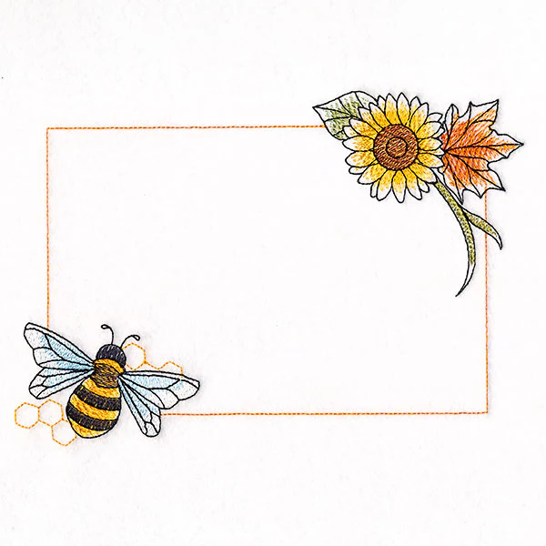 Buzzing Bee and Autumn Blooms Quilt label - Image 4
