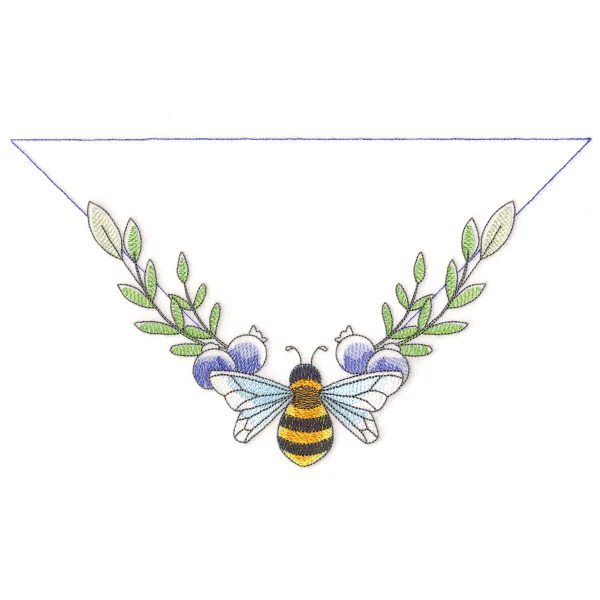 Buzzing Bee & Blueberries Corner Label
