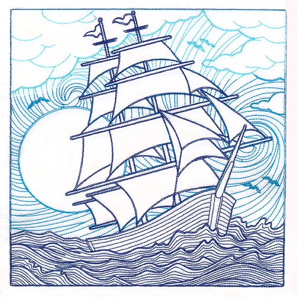 By The Seashore - Ship Etching
