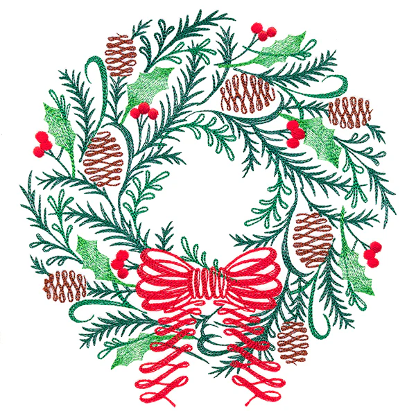 Calligraphic Christmas Wreath