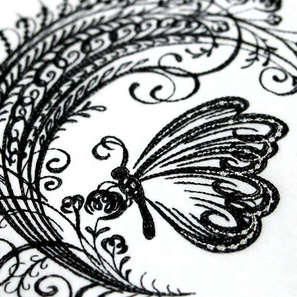 Calligraphic Monarch and Blooms - Image 2