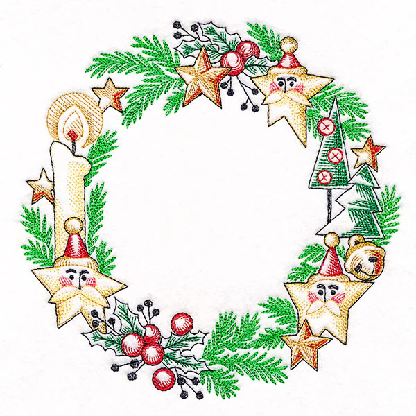 Candlelit Santa Star Wreath - Image 2