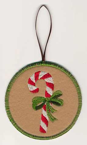 Candy Cane in a Bow Ornament (In-the-Hoop)