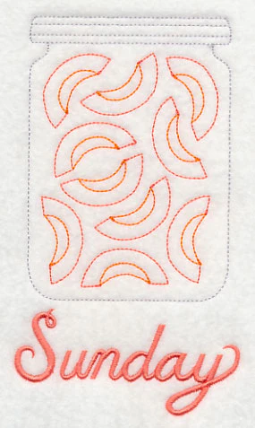 Canned Peaches on Sunday (Redwork)
