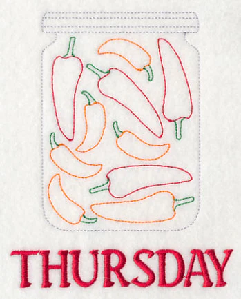 Canned Peppers on Thursday (Redwork) - Image 3