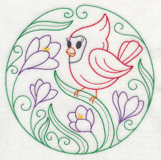 Cardinal and Crocuses (Vintage) - Image 2