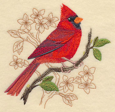 Cardinal with Delicate Branches - Image 3