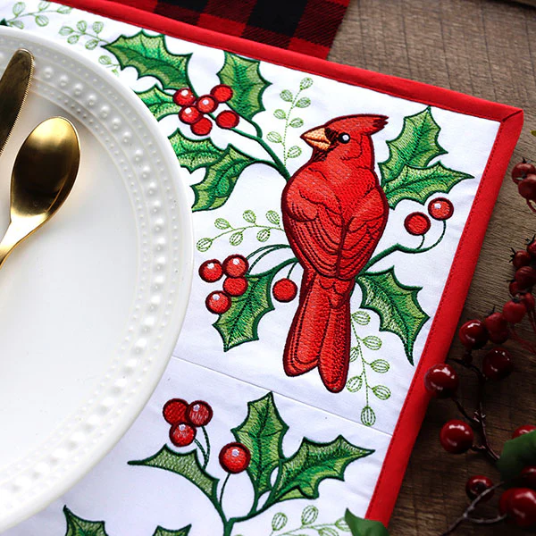 Cardinals & Holly Placemat Corners Design Pack - Image 10