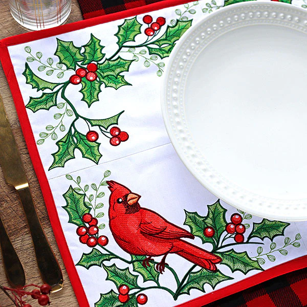 Cardinals & Holly Placemat Corners Design Pack - Image 13