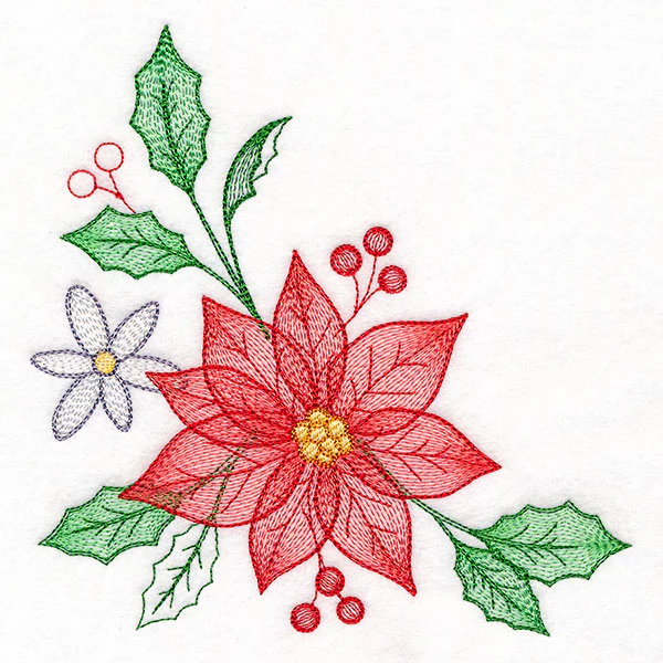 Cascading Poinsettias Christmas Corner - Image 4