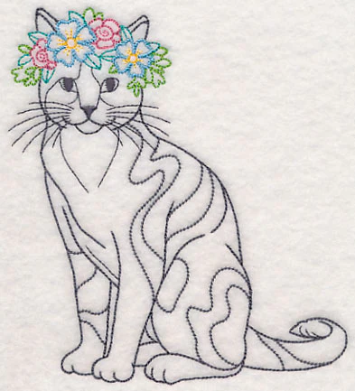 Cat with Floral Crown (Vintage) - Image 3