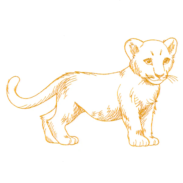 Charming Baby Lion Etching - Image 2
