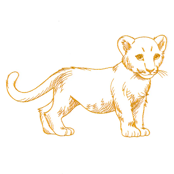 Charming Baby Lion Etching - Image 3