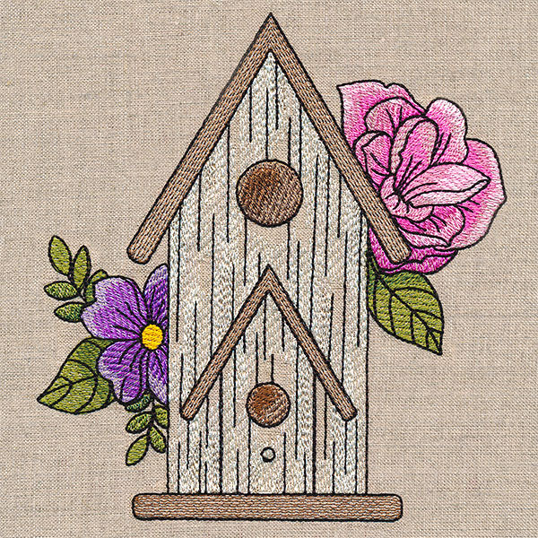 Charming Birdhouse and Blooms - Image 2