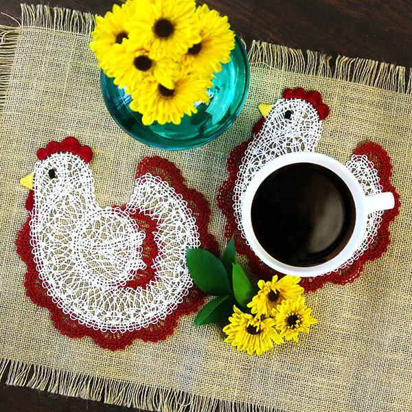 Charming Chicken Lace Doily (Freestanding) - Image 2